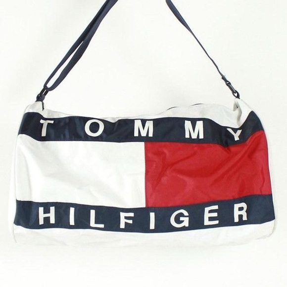 VINTAGE TOMMY HILFIGER WHITE DUFFLE BAG - Picture 2 of 2